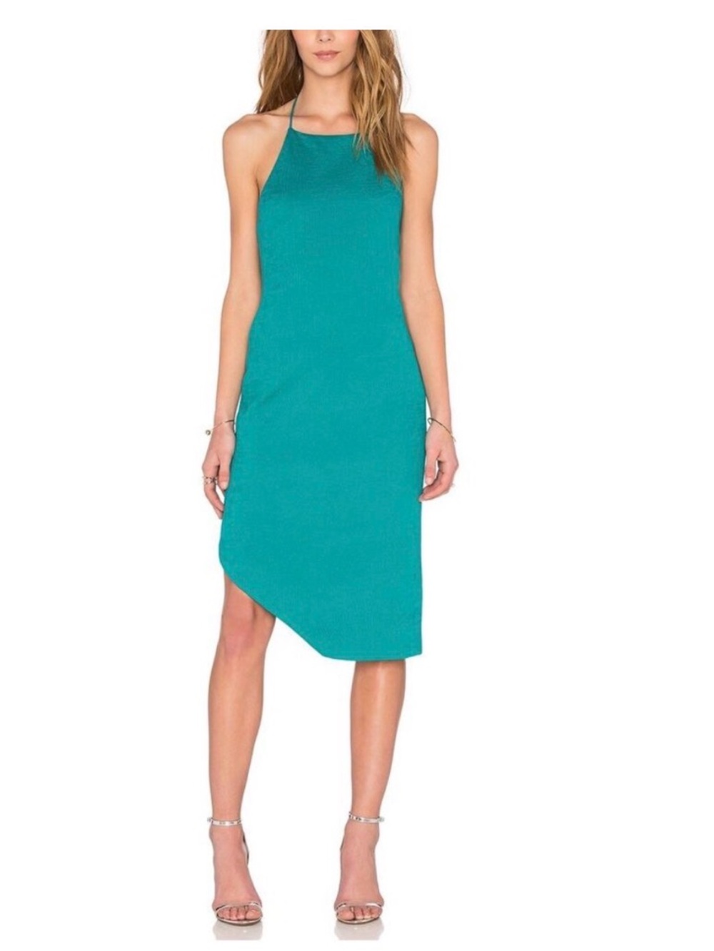 C/Meo Collective Teal Asymmetrical Dress Size Small